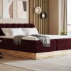Postel boxspring s úložným prostorem a LED osvětlením MELISSA dub masiv