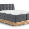 Postel boxspring s úložným prostorem a LED osvětlením MELISSA dub masiv