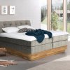 Postel boxspring s úložným prostorem a LED osvětlením MELISSA dub masiv