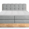 Postel boxspring s úložným prostorem a LED osvětlením MELISSA dub masiv
