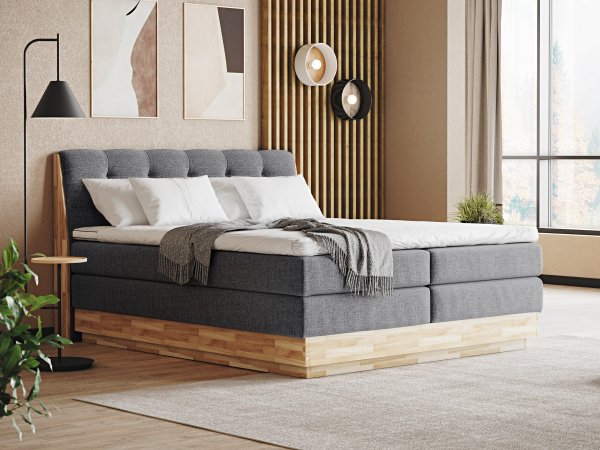 Postel boxspring s úložným prostorem MELISSA dub masiv