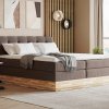 Postel boxspring s úložným prostorem a LED osvětlením MELISSA dub masiv