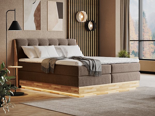 Postel boxspring s úložným prostorem MELISSA dub masiv