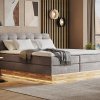Postel boxspring s úložným prostorem a LED osvětlením MELISSA dub masiv