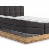 Postel boxspring s úložným prostorem a LED osvětlením MELISSA dub masiv