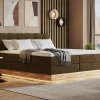 Postel boxspring s úložným prostorem a LED osvětlením MELISSA dub masiv