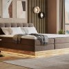 Postel boxspring s úložným prostorem a LED osvětlením MELISSA dub masiv