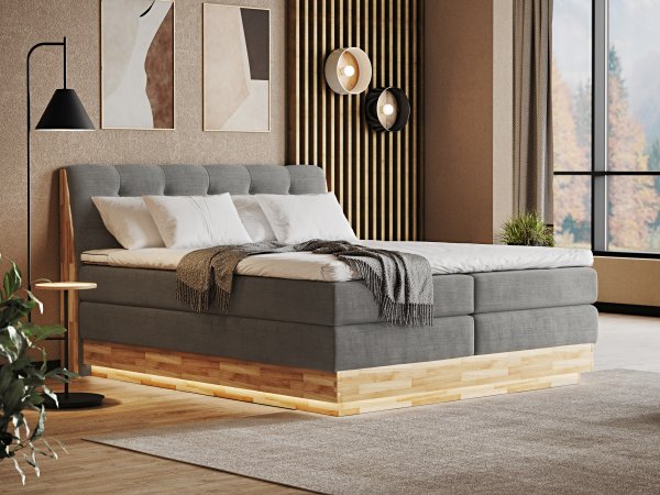 Postel boxspring s úložným prostorem MELISSA dub masiv