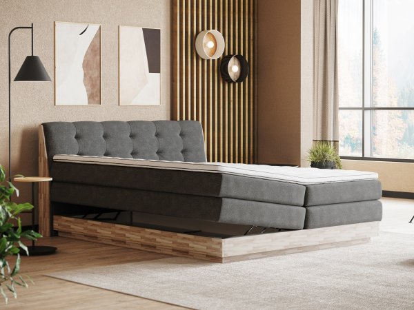 Postel boxspring s úložným prostorem MELISSA dub masiv