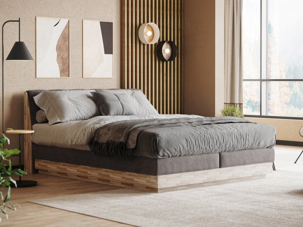 Postel boxspring s úložným prostorem MELISSA 2 dub masiv