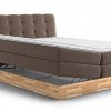 Postel boxspring s úložným prostorem a LED osvětlením MELISSA dub masiv