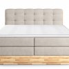 Postel boxspring s úložným prostorem a LED osvětlením MELISSA dub masiv