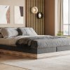 Postel boxspring s úložným prostorem a LED osvětlením MELISSA dub masiv