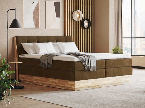 Postel boxspring s úložným prostorem MELISSA dub masiv