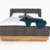 Postel boxspring s úložným prostorem a LED osvětlením MELISSA dub masiv