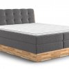 Postel boxspring s úložným prostorem a LED osvětlením MELISSA dub masiv