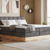 Postel boxspring s úložným prostorem a LED osvětlením MELISSA dub masiv