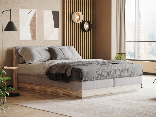 Postel boxspring s úložným prostorem MELISSA dub masiv