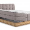 Postel boxspring s úložným prostorem a LED osvětlením MELISSA dub masiv
