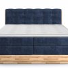 Postel boxspring s úložným prostorem a LED osvětlením MELISSA dub masiv