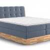 Postel boxspring s úložným prostorem a LED osvětlením MELISSA dub masiv