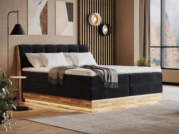 Postel boxspring s úložným prostorem MELISSA 2 dub masiv