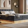 Postel boxspring s úložným prostorem a LED osvětlením MELISSA dub masiv