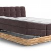 Postel boxspring s úložným prostorem a LED osvětlením MELISSA dub masiv
