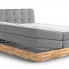 Postel boxspring s úložným prostorem a LED osvětlením MELISSA dub masiv