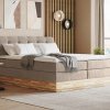 Postel boxspring s úložným prostorem a LED osvětlením MELISSA dub masiv