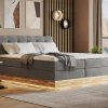 Postel boxspring s úložným prostorem a LED osvětlením MELISSA dub masiv