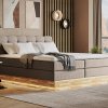 Postel boxspring s úložným prostorem a LED osvětlením MELISSA dub masiv