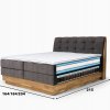 Postel boxspring s úložným prostorem a LED osvětlením MELISSA dub masiv