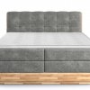 Postel boxspring s úložným prostorem a LED osvětlením MELISSA dub masiv