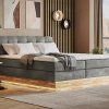 Postel boxspring s úložným prostorem a LED osvětlením MELISSA dub masiv