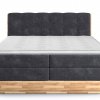 Postel boxspring s úložným prostorem a LED osvětlením MELISSA dub masiv