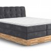 Postel boxspring s úložným prostorem a LED osvětlením MELISSA dub masiv