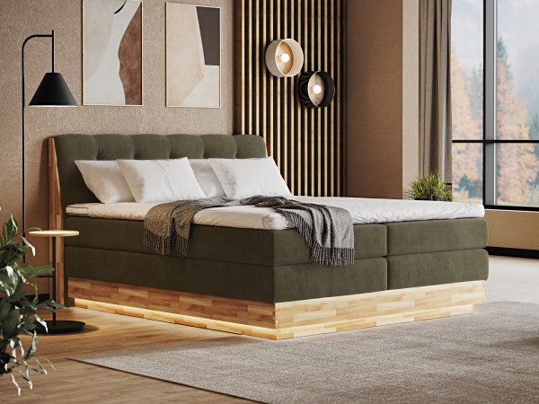 Postel boxspring s úložným prostorem MELISSA 2 dub masiv
