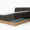Postel boxspring s úložným prostorem a LED osvětlením MELISSA dub masiv