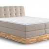 Postel boxspring s úložným prostorem a LED osvětlením MELISSA dub masiv