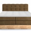 Postel boxspring s úložným prostorem a LED osvětlením MELISSA dub masiv