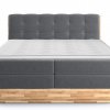 Postel boxspring s úložným prostorem a LED osvětlením MELISSA dub masiv