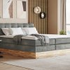 Postel boxspring s úložným prostorem a LED osvětlením MELISSA dub masiv
