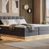 Postel boxspring s úložným prostorem a LED osvětlením MELISSA dub masiv