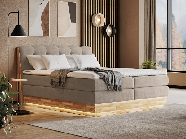 Postel boxspring s úložným prostorem MELISSA dub masiv