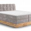 Postel boxspring s úložným prostorem a LED osvětlením MELISSA dub masiv