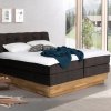 Postel boxspring s úložným prostorem a LED osvětlením MELISSA dub masiv