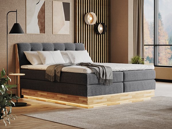 Postel boxspring s úložným prostorem MELISSA 2 dub masiv