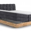 Postel boxspring s úložným prostorem a LED osvětlením MELISSA dub masiv