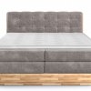 Postel boxspring s úložným prostorem a LED osvětlením MELISSA dub masiv
